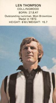 1974 Dinkum Pies Footballer of the Week #NNO Len Thompson Front